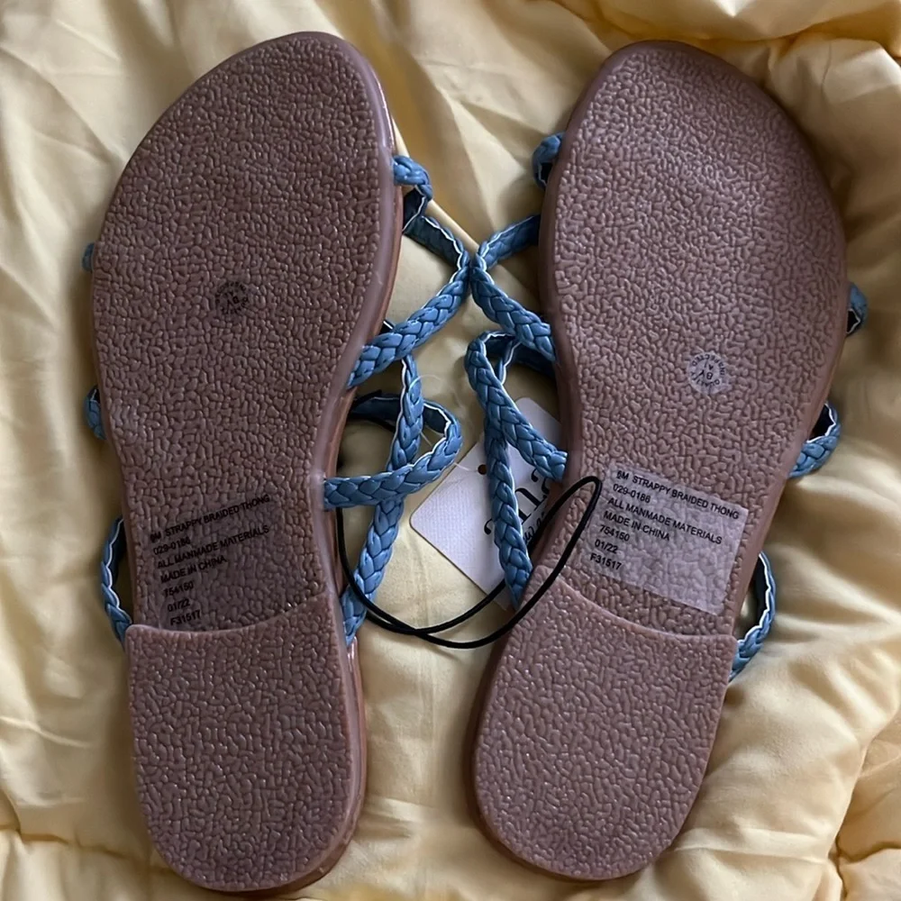 ANA braided women’s flat flip flop sandals
